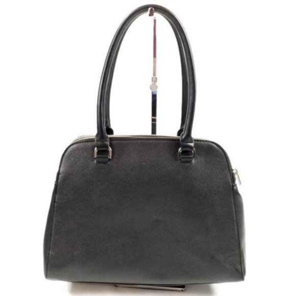 A New Day Black Triple Compartment Faux Pebbled Leather Dome Satchel NWOT - Picture 11 of 11